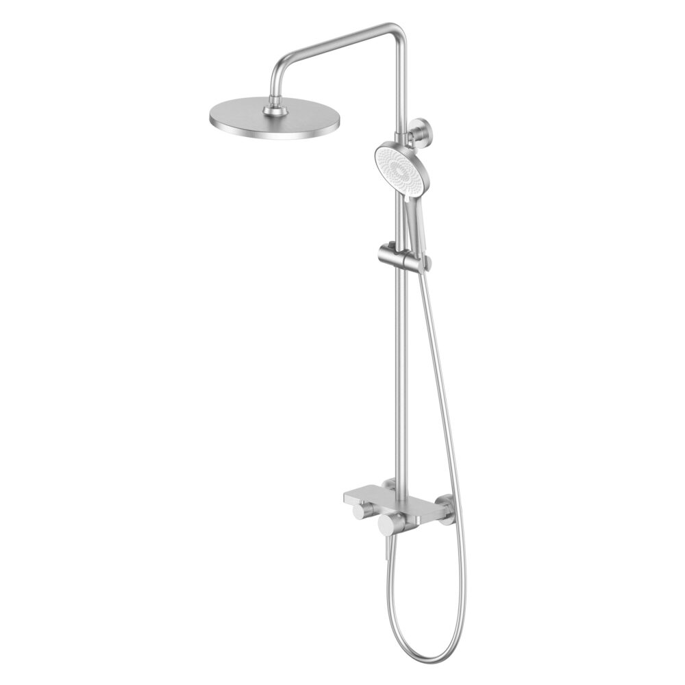 ARUVO™ VENTRO Shower Unit w/ Built-in Mixer, Rainhead & Hand Shower | Brushed Nickel