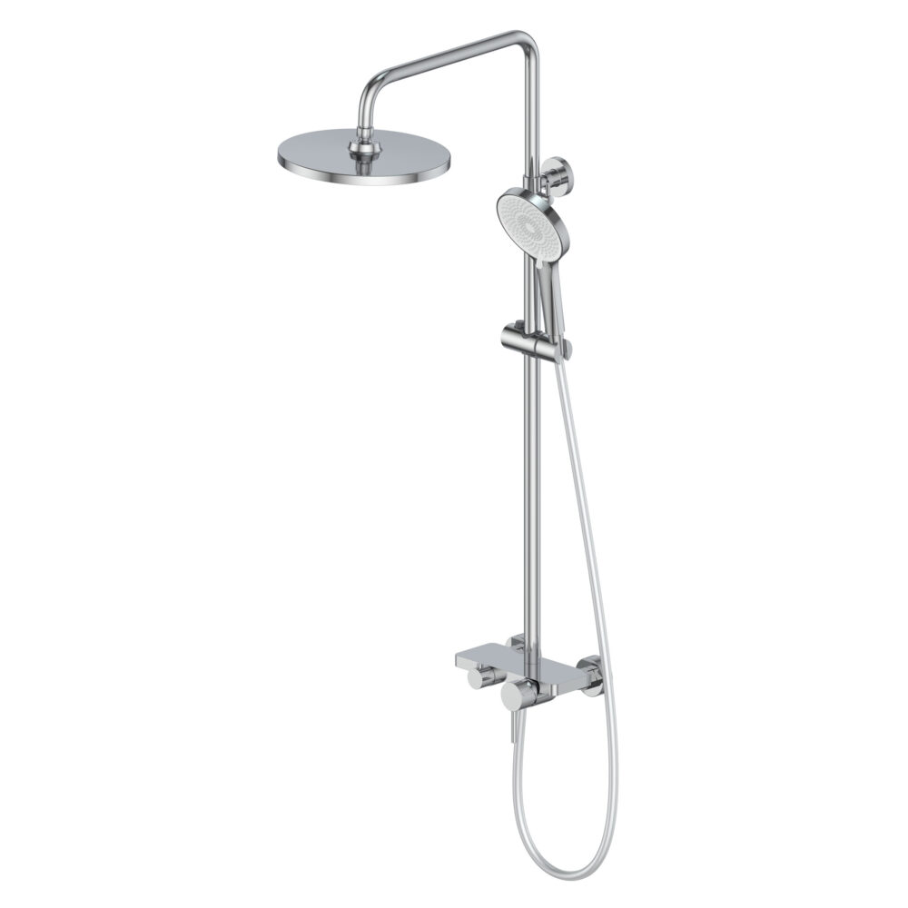 ARUVO™ VENTRO Shower Unit w/ Built-in Mixer, Rainhead & Hand Shower | Chrome